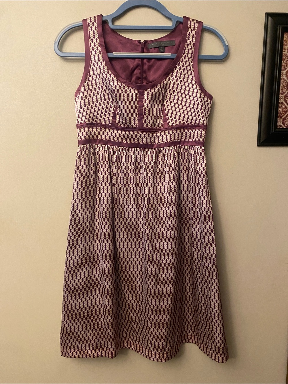 Proenza Schouler x Target Purple and white 100% silk Sleeveless A-Line Sleeveles